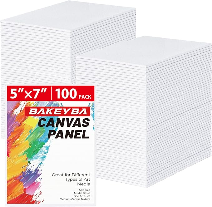 100 Pack 5x7 Inch Small Canvas Boards by Unknown
