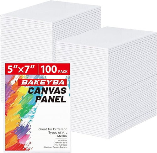 100 Pack 5x7 Inch Small Canvas Boards by Unknown