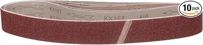 2 x 48 Inch Sanding Belt, 10 Pcs 60 Grit Knife Sharpener Belts Work Sharpening for Belt Sander Knife Carving Tool Metal Working