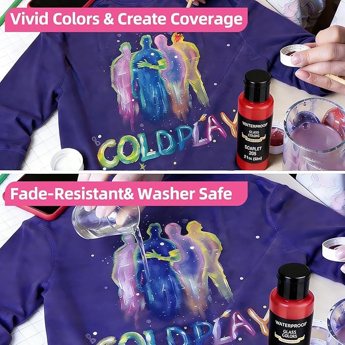 Colorful Fabric Paint Set for Clothes, - Image 4