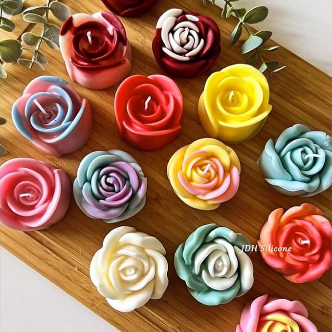 3 PCS 3D Rose Silicone Molds, 3D Flower Candle Mold Soap Candle Resin | - Image 2