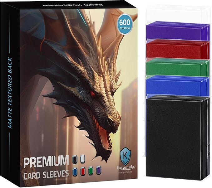 600CT MTG Card Sleeves, Katomula Clear Front Textured Back Card Sleeve Deck by Katomula