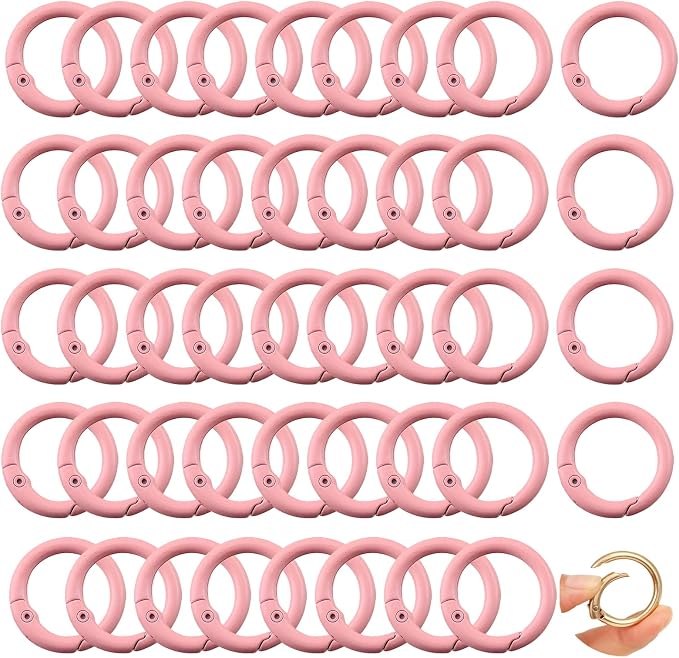 Round Carabiner Clip Bulk 48pcs 1 Inch Colorful Circle Carabiner Key Ring Clips by Cmidy