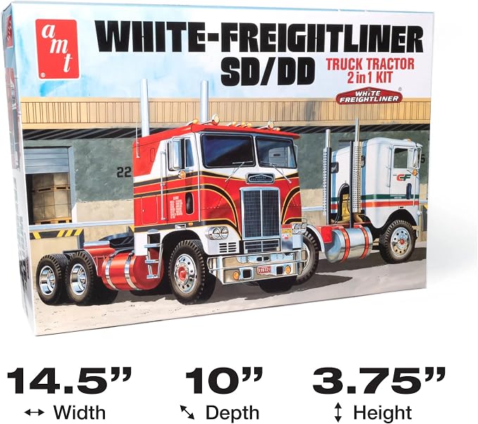 AMT White Freightliner 2-in-1 SC/DD Cabover Tractor 1:25 Scale Model Kit - Image 5