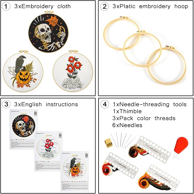 Gothic Halloween Embroidery Starter Kit - Image 6