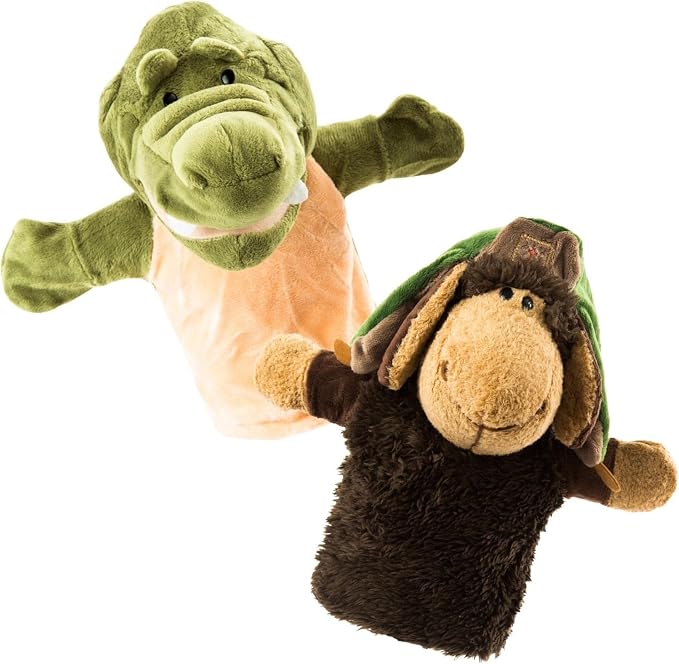 Animal Hand Puppets Set for Kids & Adults by BETTERLINE
