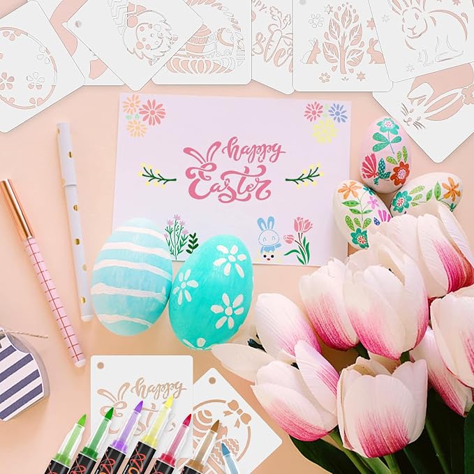 Augshy Easter Stencils, 56 Pack Holiday Stencils Easter Painting Stencils Set - Image 6