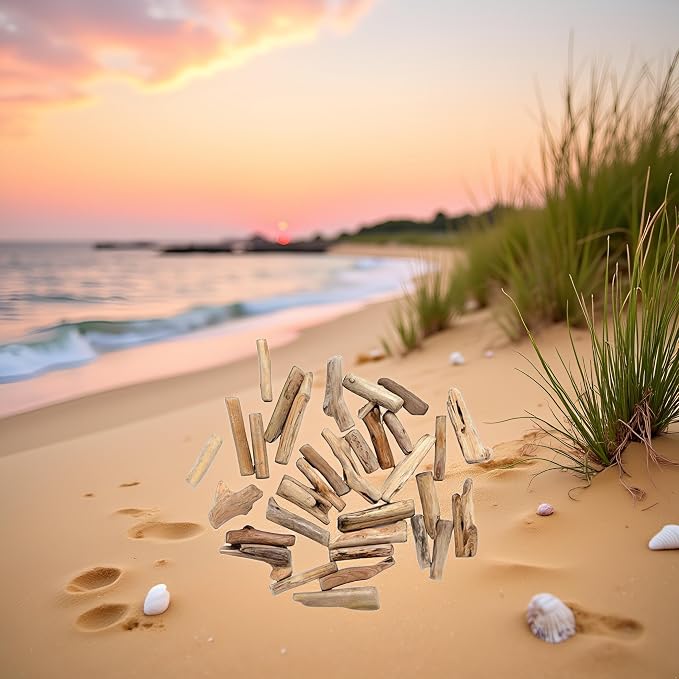 20 Pcs Wood Natural Driftwood Pieces Branch Slices Craft Sticks Beach Decor - Image 3