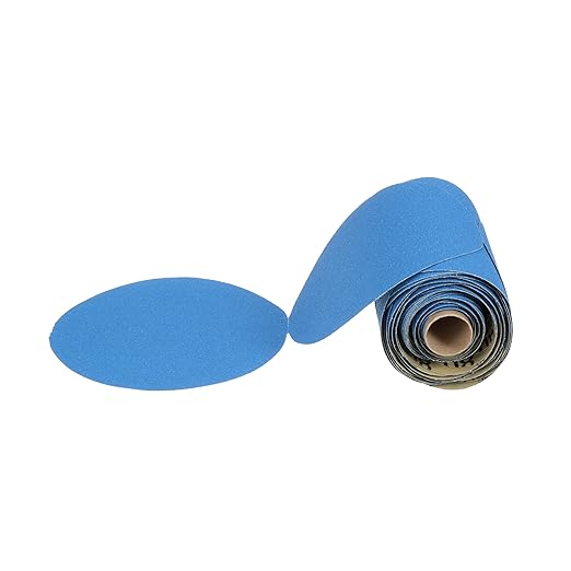 3M Stikit Blue Abrasive Disc Roll, 36202, No Hole, 6 in, 80+ Grade, Pack of 50, Automotive Sanding Discs for Coating Removal, Body Repair, Auto Sanding, Primer Sanding