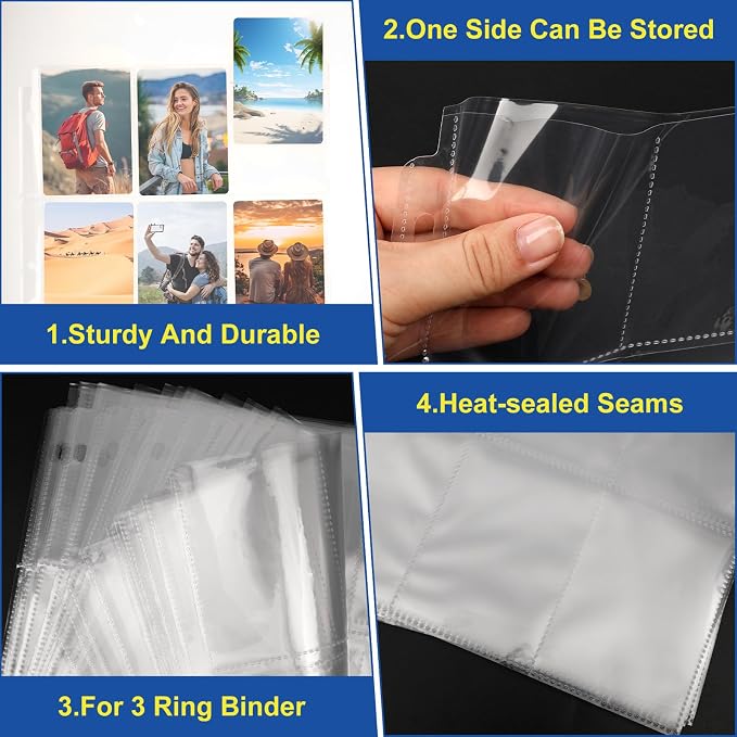 1080 Pockets Card Sleeves Binder Sheets, 9 Pocket Card Sleeves - Image 3
