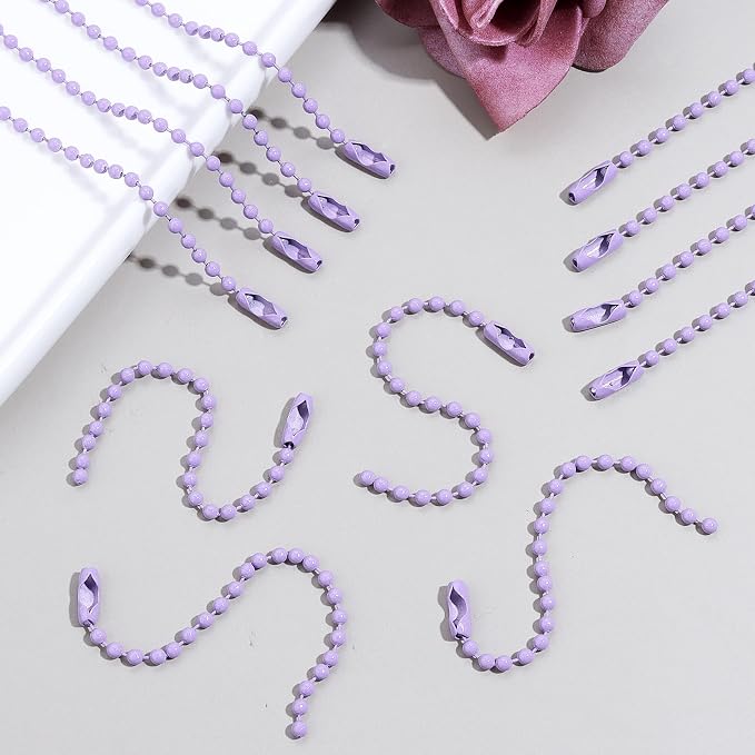 Lemonkey 100Pcs Ball Beads Chains Bulk, 4 Inch Dog Tag Metal Small Chains - Image 6