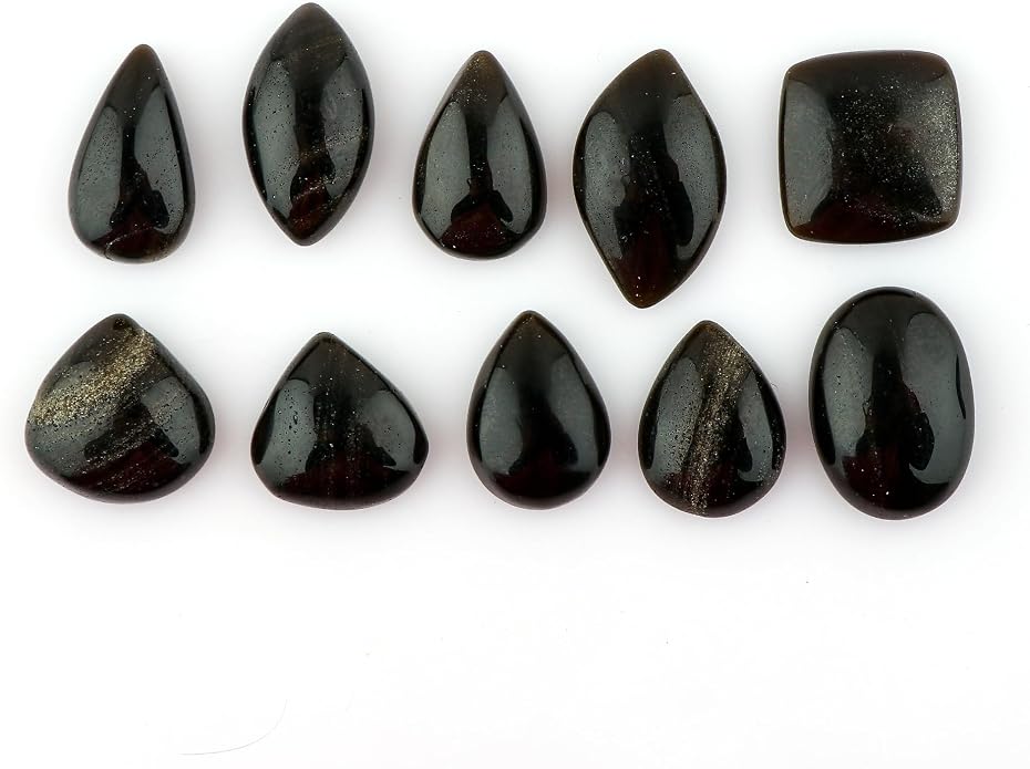 10pcs, Natural Gemstone Cabochon, Wholesale Assorted Flatback Crystals - Image 2