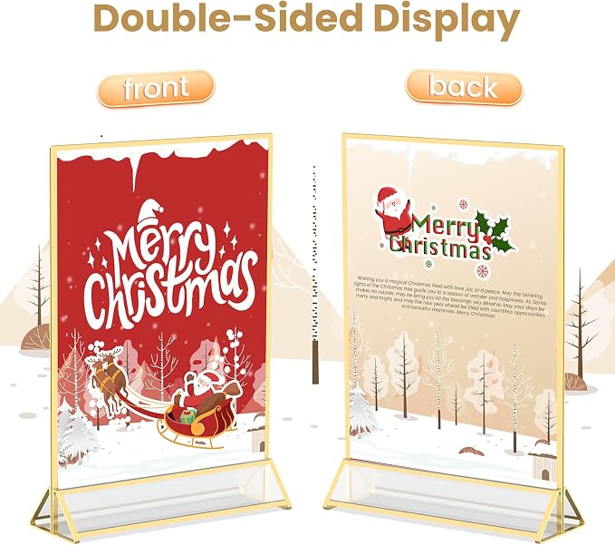 Gold Frames 4X6 Double-Sided Acrylic Sign Holder, 12 Pack | Gold Picture Frames - Image 3