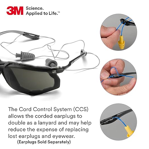 3M Safety Glasses, Virtua CCS, ANSI Z87, Corded Ear Plug Control System - Image 4