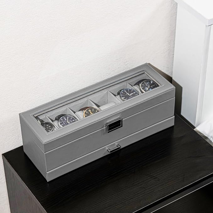 ProCase Watch Box, 6 Slot Watches Display Case - Image 5