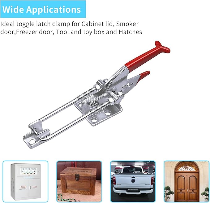 5Pack 2000lbs Toggle Clamp 431,Heavy Duty Toggle Latch Clamp for Latch Lock,Self Latch Toggle Latch Action Lock for Tire Carrier Latch,Smoker Lid Latch,Cam Clamp Latch Pull Latch,Draw Latch Hardware.