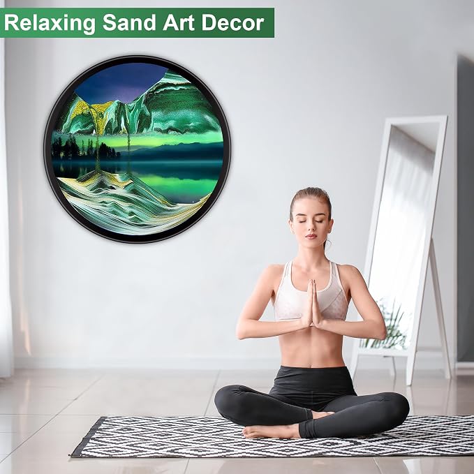 Mtadmai 24" Moving Sand Art, 3D Sand Art Pictures Deep Sea Sandscape Living - Image 3