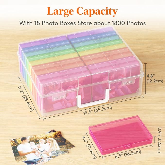 Lifewit 18 Pcs Photo Storage Box, Photo Albums 4x6 Pictures, Acid-Free - Image 3