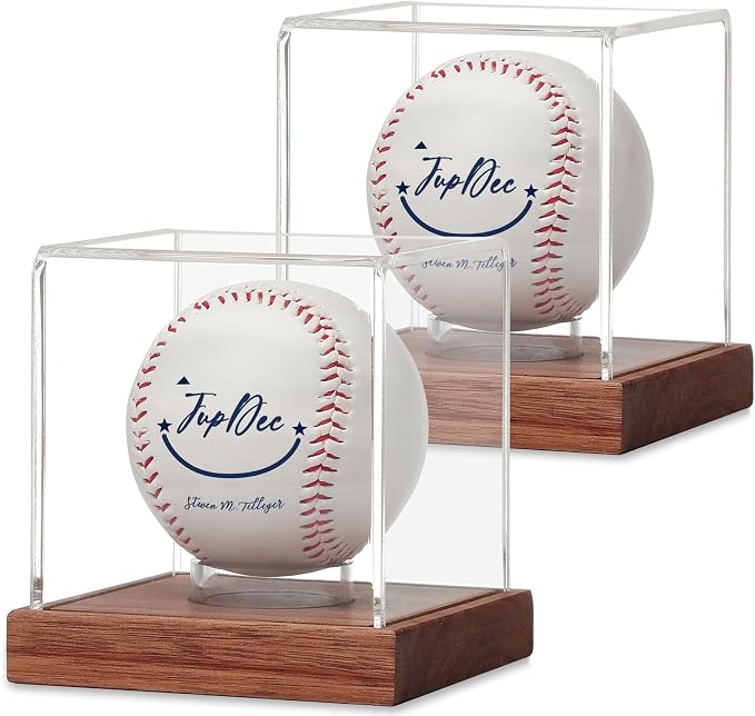 JupDec Baseball Display Case, Autograph Baseball Stand Box by JupDec