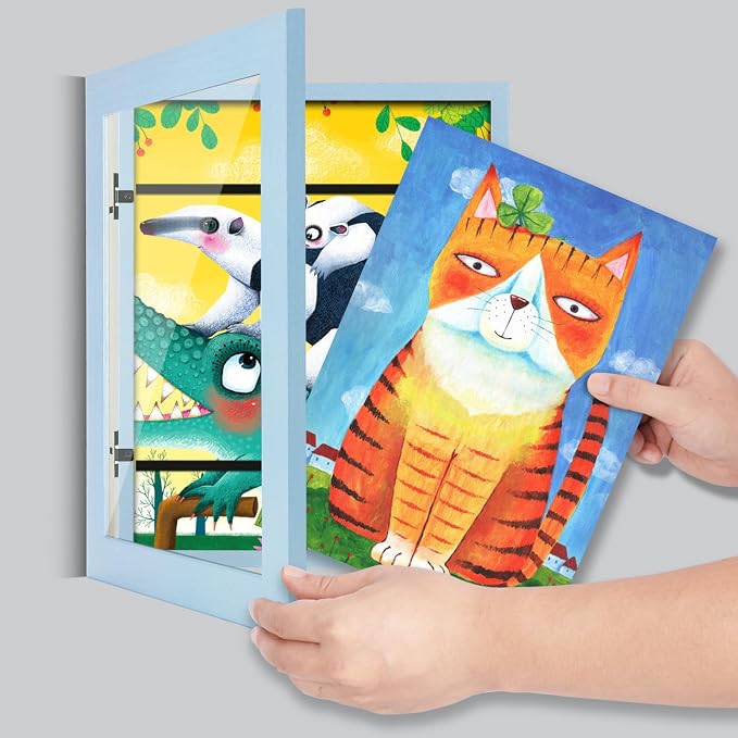 Kids Art Frames, 8.5x11 Front Opening Kids Artwork Frames Changeable, Light - Image 7