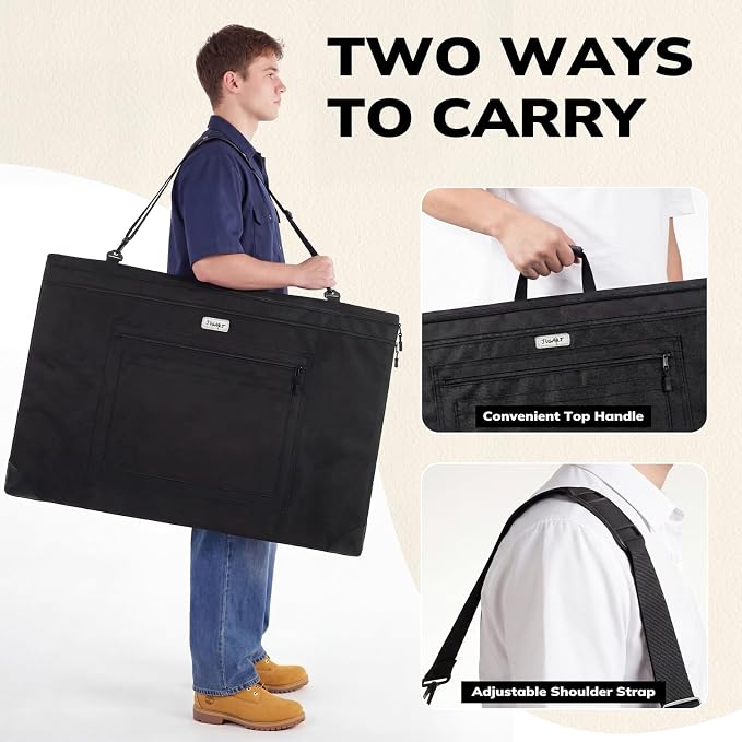JusArt Art Portfolio Bag, 24x36 Foldable Light Weight Portfolio Folder Case - Image 4