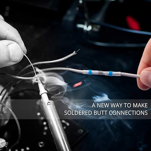 Wirefy 50 PCS Solder Seal Wire Connectors Kit - Heat Shrink Solder Butt Connectors - Resistant Solder Sleeves - Self Soldering Wire Connectors - Set 26-10 AWG