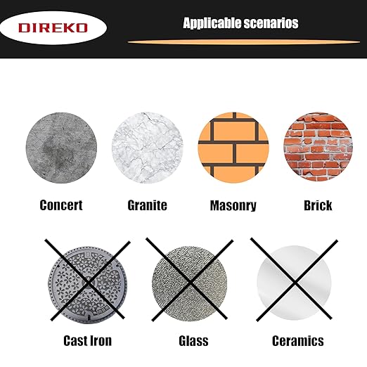 Generic Direko 10 Piece Carbide-Tipped SDS-Plus Rotary Hammer Drill Bit Set Length 6"",Twist Drill 7/16"",for Masonry，Concrete,Brick Granite etc.