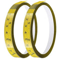 Adhesive Measuring Tapes,Steel Self Tape Measure,1/2" Wide Imperial & Metric Ruler Sticker, Stick On Table Saw and T Track for Woodworking, Drafting (Yellow, Right to Left 118" 2PCS)