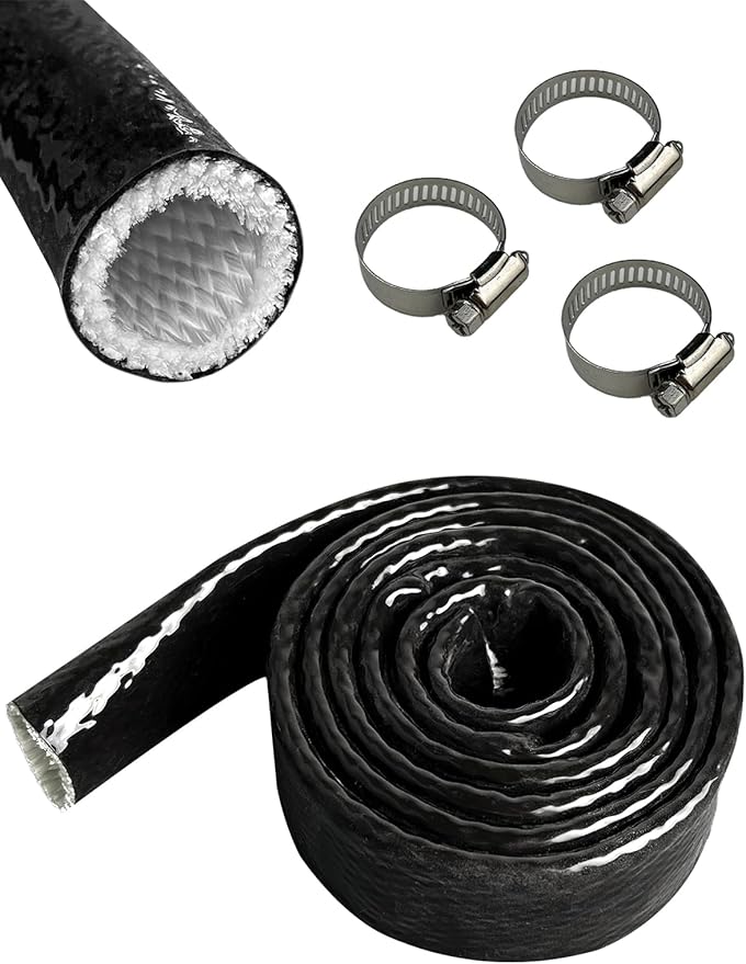 YAMAKATO 3/4" ID Heat Shielded Fire Thermo Armor Fire Sleeve Silicone Coated by YAMAKATO
