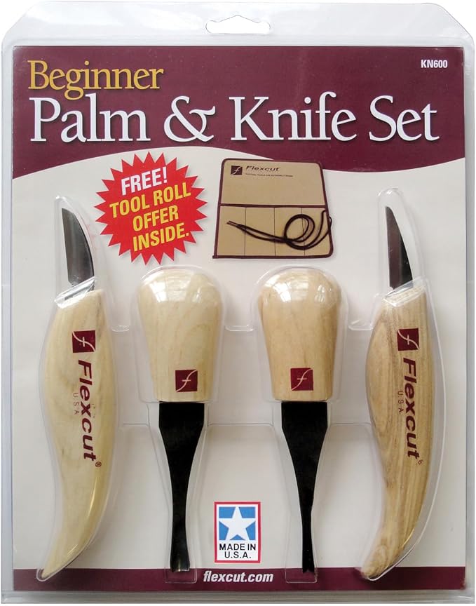 Flexcut Wood Carving Tools| Beginner Palm & Knife Set | 1095 High Carbon Steel - Image 2