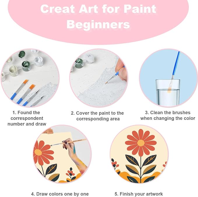 4 Pack Framed Paint by Numbers Kit - Image 9