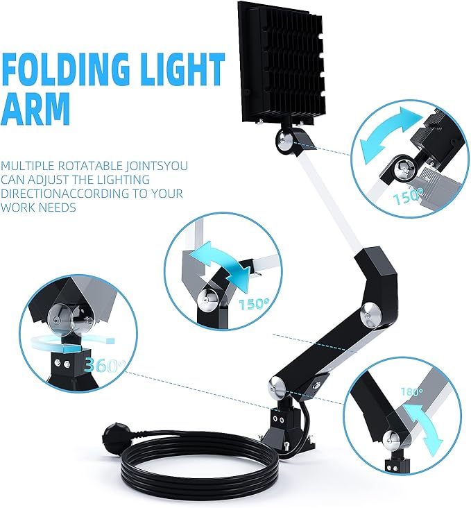 Drill Press,Work Bench Light, 3000 lumens LED Work Light with 1M Extension Cable 6500K Daylight White for Garden Garage Construction site