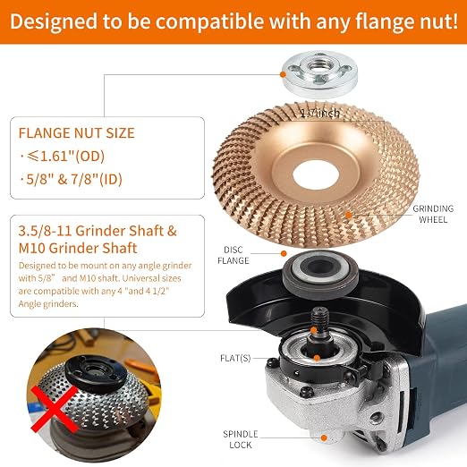Upgraded Tungsten Carbide Wood Carving Disc Grinding Wheel, Angle Grinder - Image 2
