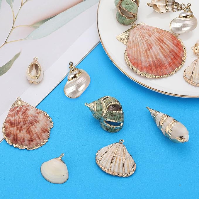 SUNNYCLUE 1 Box 16Pcs 8 Styles Natural Shell Charms Bulk Seashell Charm Summer - Image 4