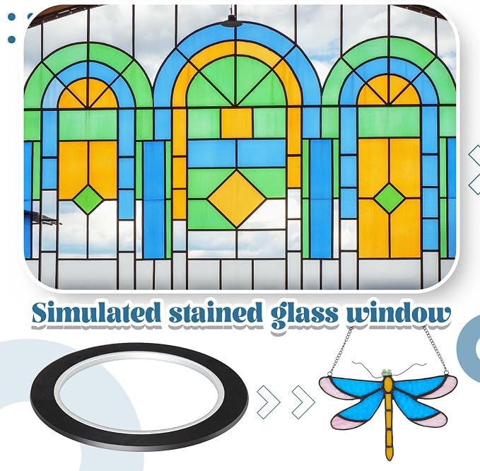 Innconee Black Thin PET Stained Glass Lead Lines 3mm 216ft - Image 3