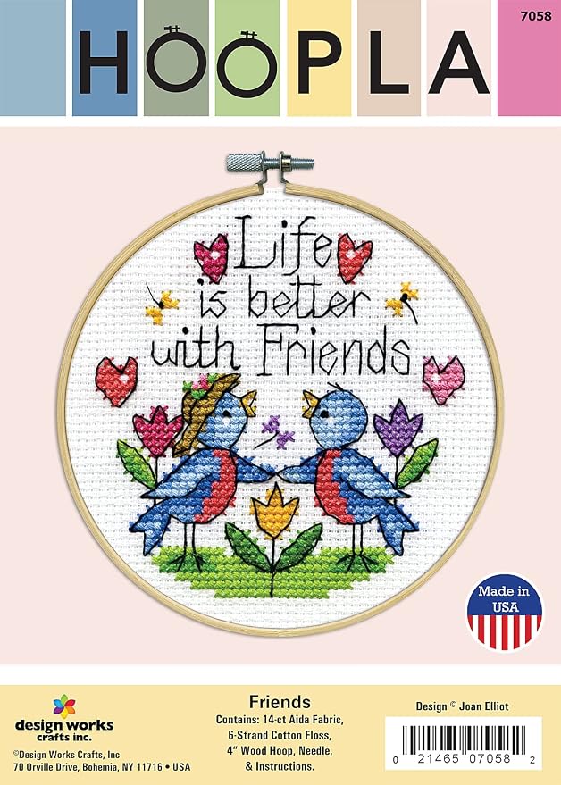 Design Works Crafts Friends Counted Cross Stitch Kit - Image 2