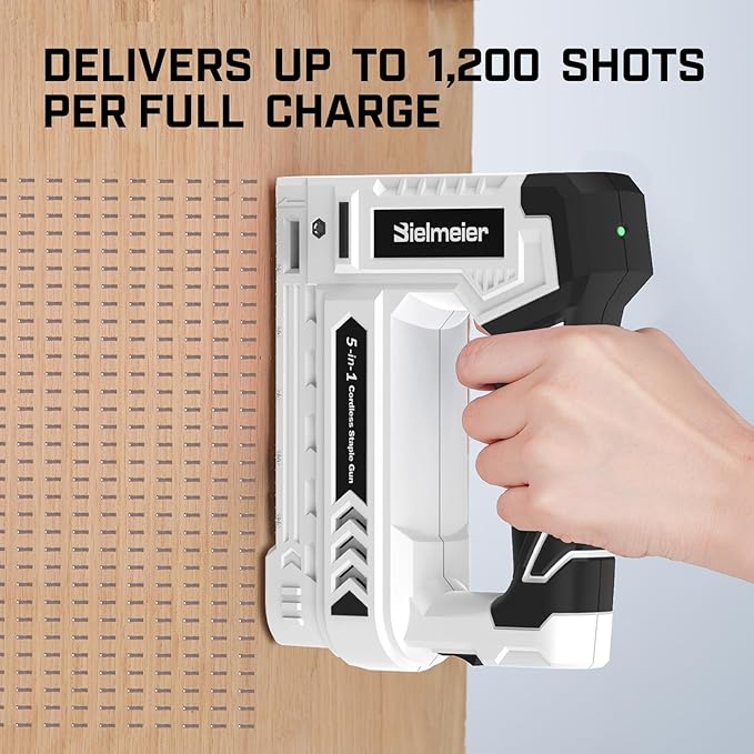 Electric Staple Gun 5 in 1 Band Nailer, 4V Rechargeable Cordless Stapler, Nail Gun Battery Powered with 2,000 Staples and Nails, Power Tacker Pin Nailer for Home Use, Wood, Upholstery, DIY