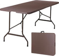 SUPER DEAL 6FT Folding Table for Indoor Outdoor, Portable Heavy Duty by Superdeal