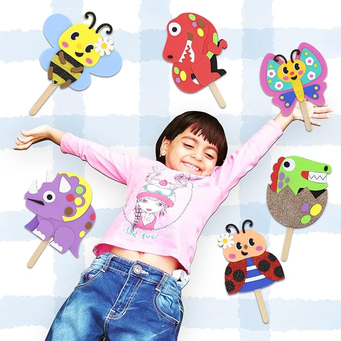 VKPI Make 6 Popstick Puppets Craft Kits - Image 6