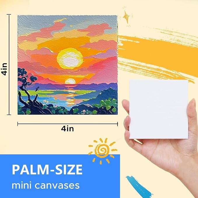 Mini Canvas for Painting 4x4 inch, 56 Pack Bulk Small Painting Canvases for - Image 7