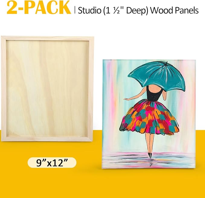 Falling in Art 2 Pack 9x12'' Unfinished Gallery Birch Wood Canvas Panels | 1 - Image 6