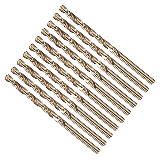 Drill Bit, #16 Cutting Diameter, 4341 HSS Gold Finish 135° Cutting Angle Number Jobber Bits - (Applications: for Drilling Soft Metal Plastic Wood), 10-Pieces