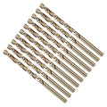 Drill Bit, #16 Cutting Diameter, 4341 HSS Gold Finish 135° Cutting Angle Number Jobber Bits - (Applications: for Drilling Soft Metal Plastic Wood), 10-Pieces