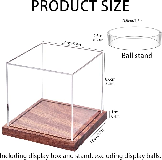 LITY 2 Pack Baseball Display Case, No Assembly Required Clear Cube Tennis Ball - Image 2