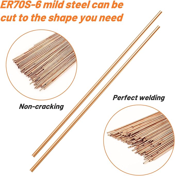 UNIFAMILY 1LB TIG Welding Rod ER70S-6, 3/32" x 16" Mild Steel TIG Welding Rods, Carbon Steel TIG Welding Filler Rod, Low Splatter Corrosion Resistance, Tig Filler accessories (3/32" x 16" 1LB)