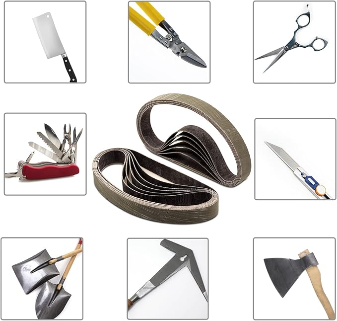 12 Pcs 1/2" x 12" Knife Sharpener Sanding Belts, 2500 Fine Grit Replacement Belt Fits Work Sharp Knife & Tool Sharpener(WSKTS & WSKTS-KT/Mk.1 & Mk.2)