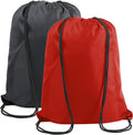 BeeGreen Black and Red Drawstring Backpack Bags Bulk 2 Pack X-Large 22.4" L x by BeeGreen