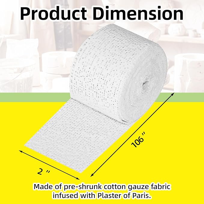Falling in Art Plaster Cloth Rolls, 6 Pack 500gsm Plaster Bandage, Plaster - Image 3
