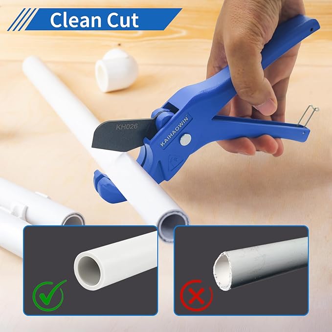 KAIHAOWIN PVC Pipe Cutter-1-1/4" PEX PPR Plastic Rubber Hoses Tubing Cutting Tool Professional CPVC Cutters