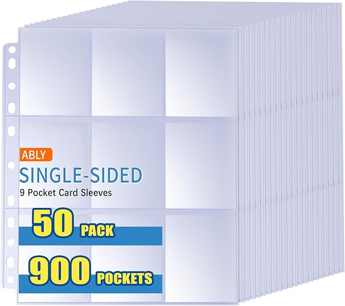 ABLY 900 Pocket Single Sided Card Sleeves, by ABLY